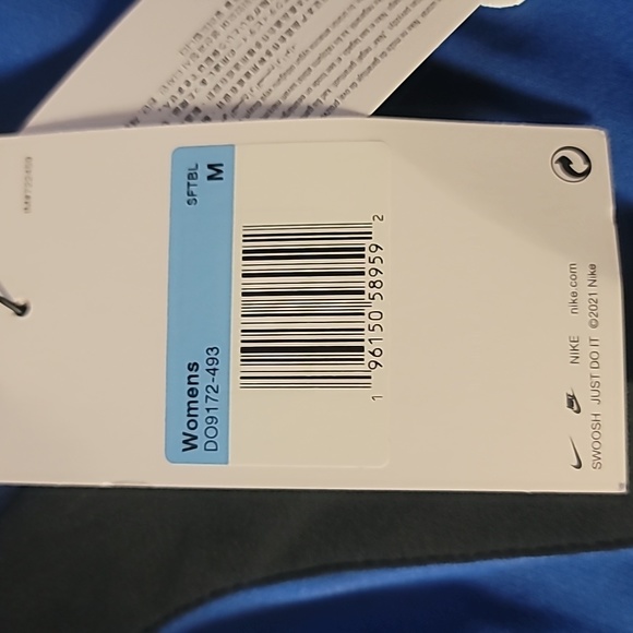 Nike Women's Stock Short Sleeve Softball Windshirt Royal Blue and Black Top , M - Picture 4 of 9